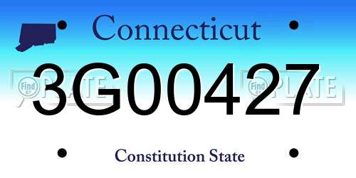 3G00427 Connecticut License Plate