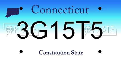 3G15T5 Connecticut License Plate
