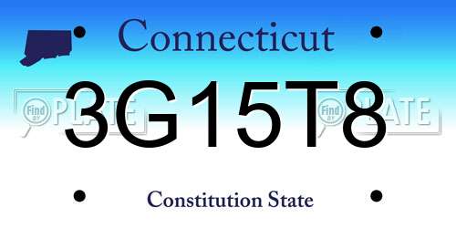 3G15T8 Connecticut License Plate