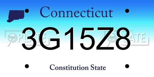 3G15Z8 Connecticut License Plate