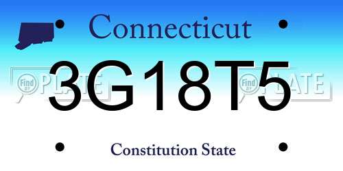 3G18T5 Connecticut License Plate