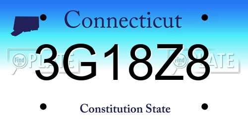 3G18Z8 Connecticut License Plate