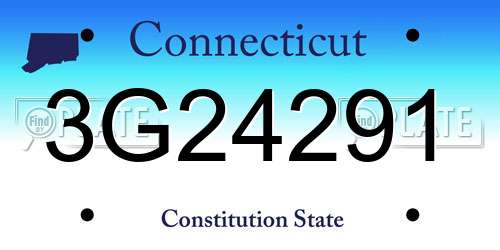 3G24291 Connecticut License Plate
