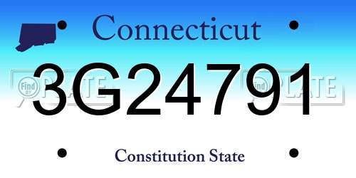 3G24791 Connecticut License Plate