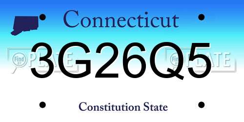 3G26Q5 Connecticut License Plate