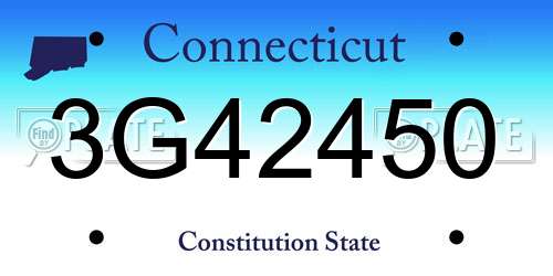 3G42450 Connecticut License Plate