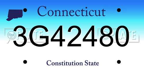 3G42480 Connecticut License Plate