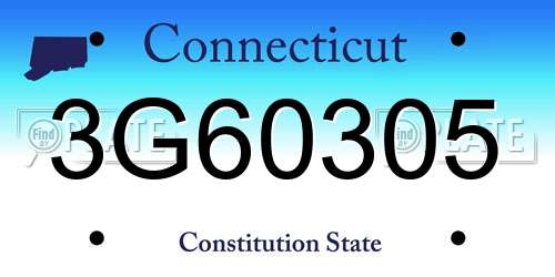 3G60305 Connecticut License Plate