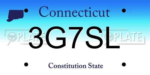 3G7SL Connecticut License Plate