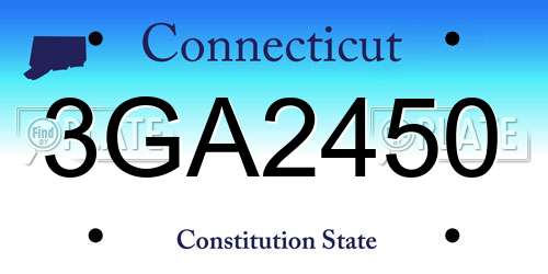 3GA2450 Connecticut License Plate