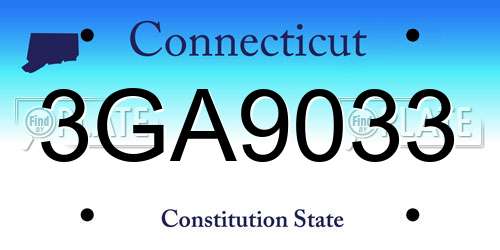 3GA9033 Connecticut License Plate