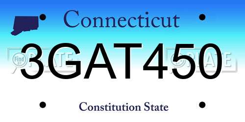 3GAT450 Connecticut License Plate
