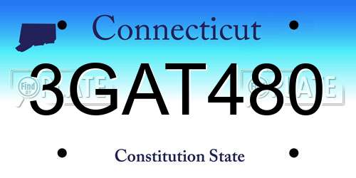 3GAT480 Connecticut License Plate