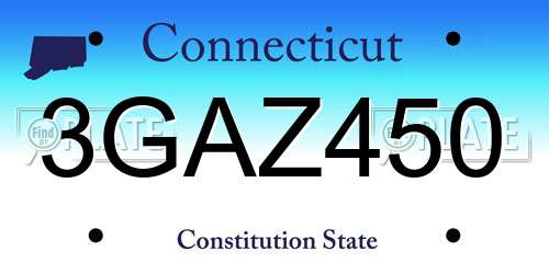 3GAZ450 Connecticut License Plate