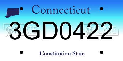 3GD0422 Connecticut License Plate