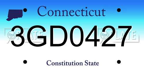 3GD0427 Connecticut License Plate