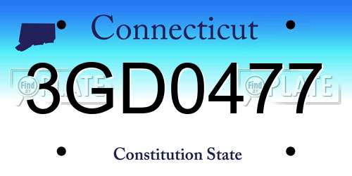 3GD0477 Connecticut License Plate