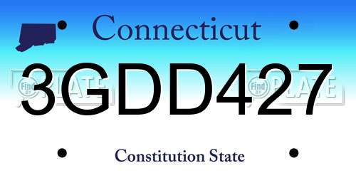 3GDD427 Connecticut License Plate