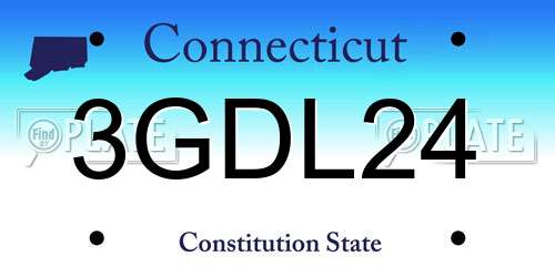 3GDL24 Connecticut License Plate