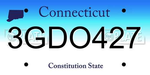 3GDO427 Connecticut License Plate