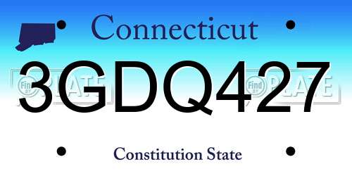 3GDQ427 Connecticut License Plate