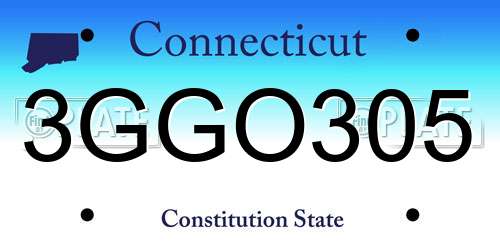 3GGO305 Connecticut License Plate