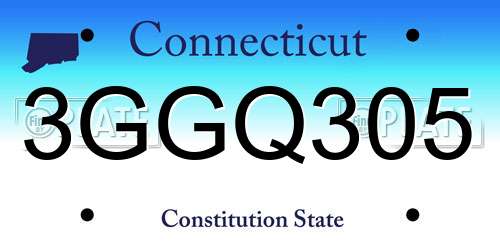 3GGQ305 Connecticut License Plate