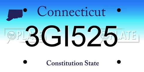 3GI525 Connecticut License Plate