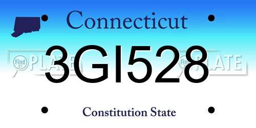 3GI528 Connecticut License Plate