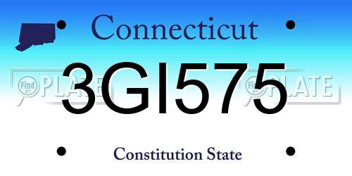 3GI575 Connecticut License Plate