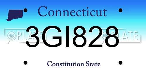 3GI828 Connecticut License Plate