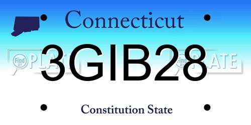 3GIB28 Connecticut License Plate