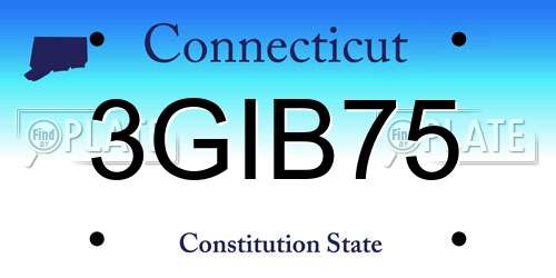 3GIB75 Connecticut License Plate