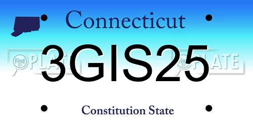 3GIS25 Connecticut License Plate