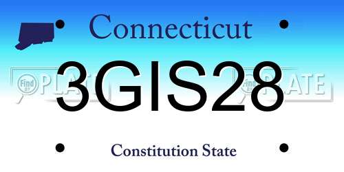 3GIS28 Connecticut License Plate