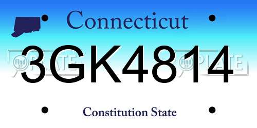 3GK4814 Connecticut License Plate