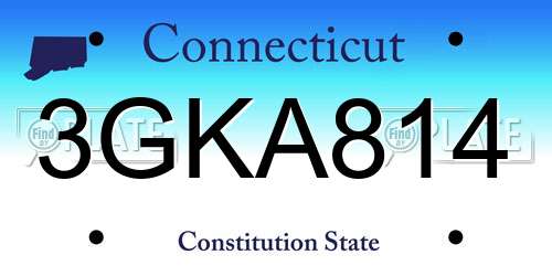 3GKA814 Connecticut License Plate
