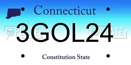3GOL24 Connecticut License Plate