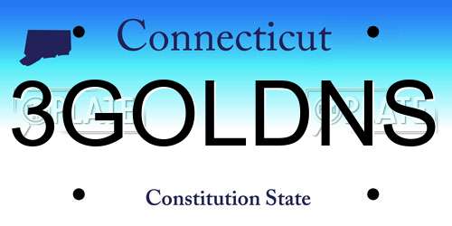 3GOLDNS Connecticut License Plate