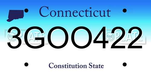 3GOO422 Connecticut License Plate