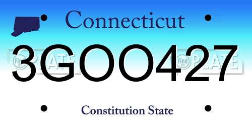 3GOO427 Connecticut License Plate