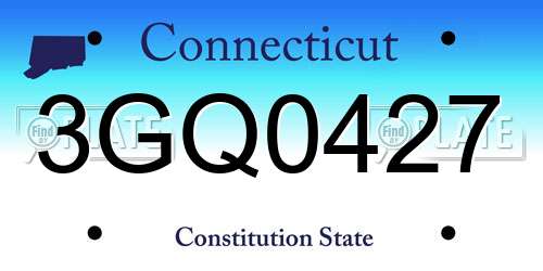 3GQ0427 Connecticut License Plate