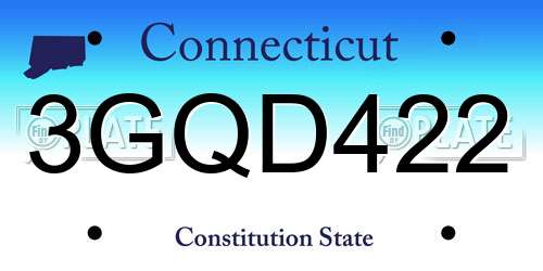 3GQD422 Connecticut License Plate