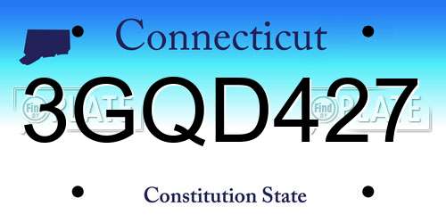 3GQD427 Connecticut License Plate