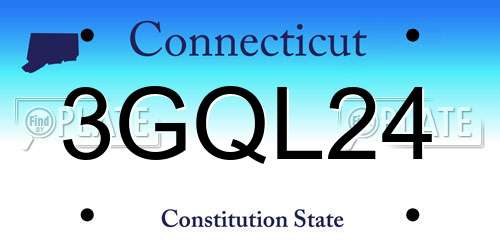3GQL24 Connecticut License Plate