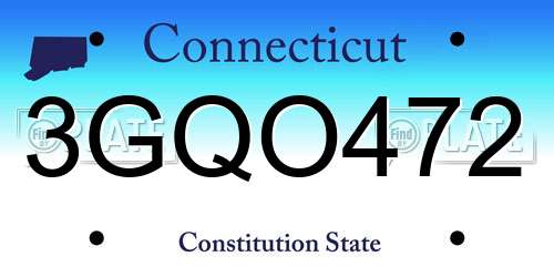 3GQO472 Connecticut License Plate