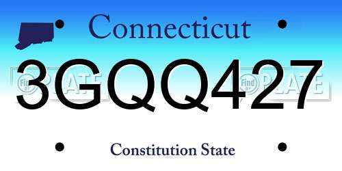 3GQQ427 Connecticut License Plate
