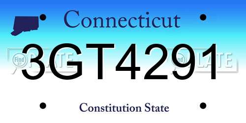 3GT4291 Connecticut License Plate