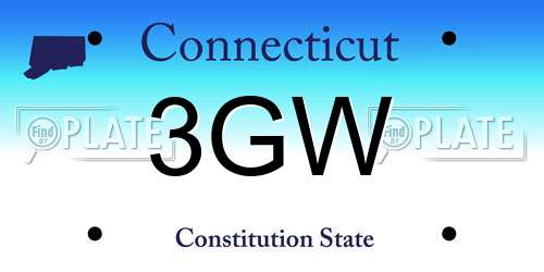 3GW Connecticut License Plate