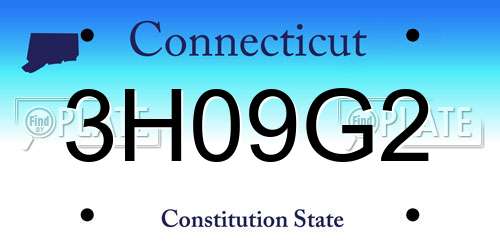 3H09G2 Connecticut License Plate